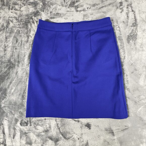 Mario Serrani Sz 6 A-Line Skirt Size 6 Blue Front Faux Pocket Zip Rayon Blend - Picture 3 of 8